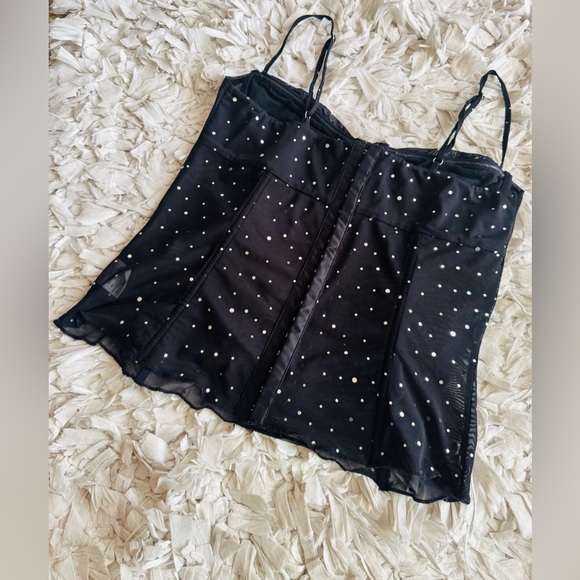 NWOT Princess Polly Mesh Sparkly Corset Top - Picture 7 of 11